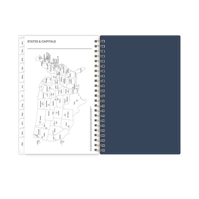 2027 Blue Sky Ashlyn 5" x 8" Calendar Year Weekly & Monthly Standard Planner, Plastic Cover, Navy (143958-27)