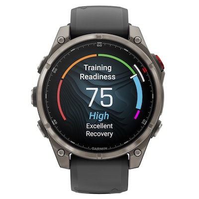 Garmin Fenix 8 Pro Multisport Smart Watch, GPS, 47mm, Titanium Case, Graphite/Black, Silicone Band (GRM0319810)