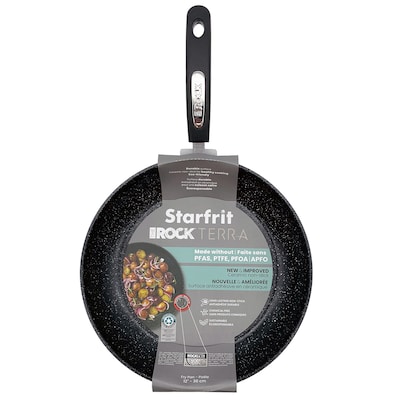 THE ROCK by Starfrit Terra Aluminum 12" Frying Pan, Black (060306-004-0000)