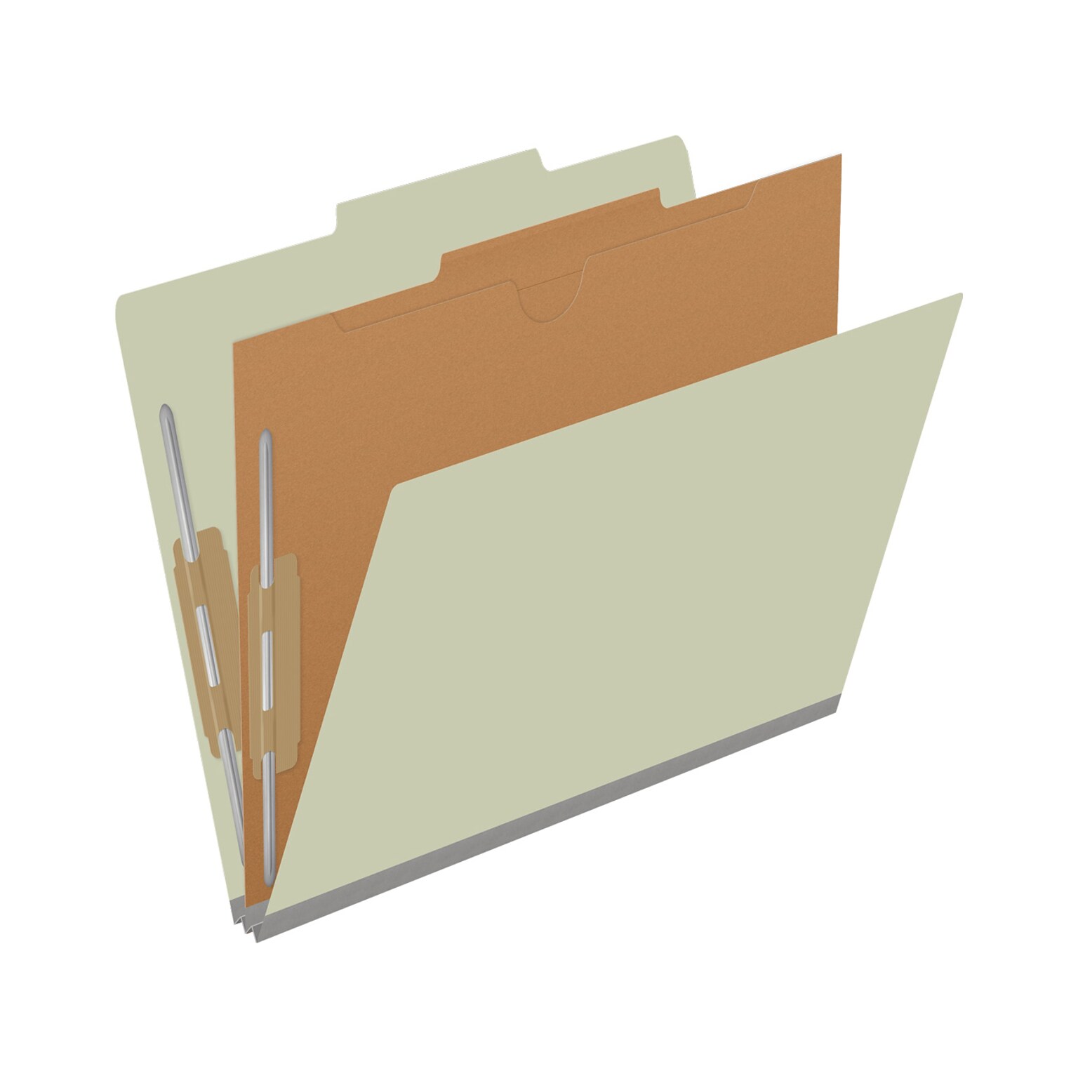 Medical Arts Press Pressboard Classification Folder, 1-Divider, 2 Expansion, Letter Size, Green, 10/Box (DV-T42-14-3GRN-PKT)