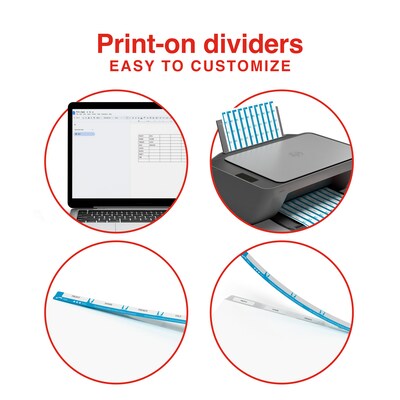 Staples Unpunched Print & Apply Label Dividers, White, 5-Tabs, 25 Sets (ST63051)