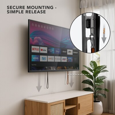 Mount-It! Fixed Wall TV Mount for LCD (Low Profile Slim), Lockable, Screen Size: 32"-55", 77 lbs. Max. (MI-3050)
