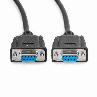 Rocstor 3.28 DB9 to DB9 Serial Null Modem Cable, Female to Female, Black (Y10C879-B1)