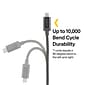 NXT Technologies 6 Ft. Braided USB-A to Micro-USB Charging Cable for Samsung/Android, Black (NX54695)