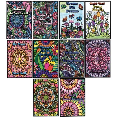 S&S Positive Mindset Velvet Art Mini Posters, 4 x 6, 100/Pack (PS1474)