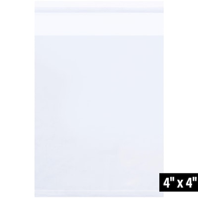 4 x 4 Reclosable Poly Bags, 1.5 Mil, Clear, 1000/Carton (PBR106)