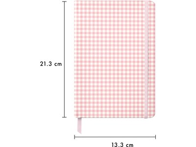 Carpe Diem Ballerina Pink Check Journal, 5.24" x 8.27", Wide-Ruled, Pink/White, 192 Pages (9371-CD)