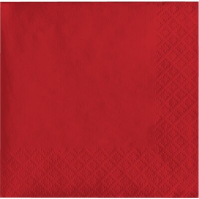 Creative Converting Touch of Color Beverage Napkins, 3-ply, Classic Red, 500/Carton (571031B)