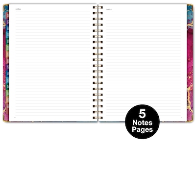 2027 Excello Brands 9" x 11" Weekly & Monthly Standard Planner, Paperboard Cover, Rainbow Gold Marble (FSHN-CY27-8511-36)