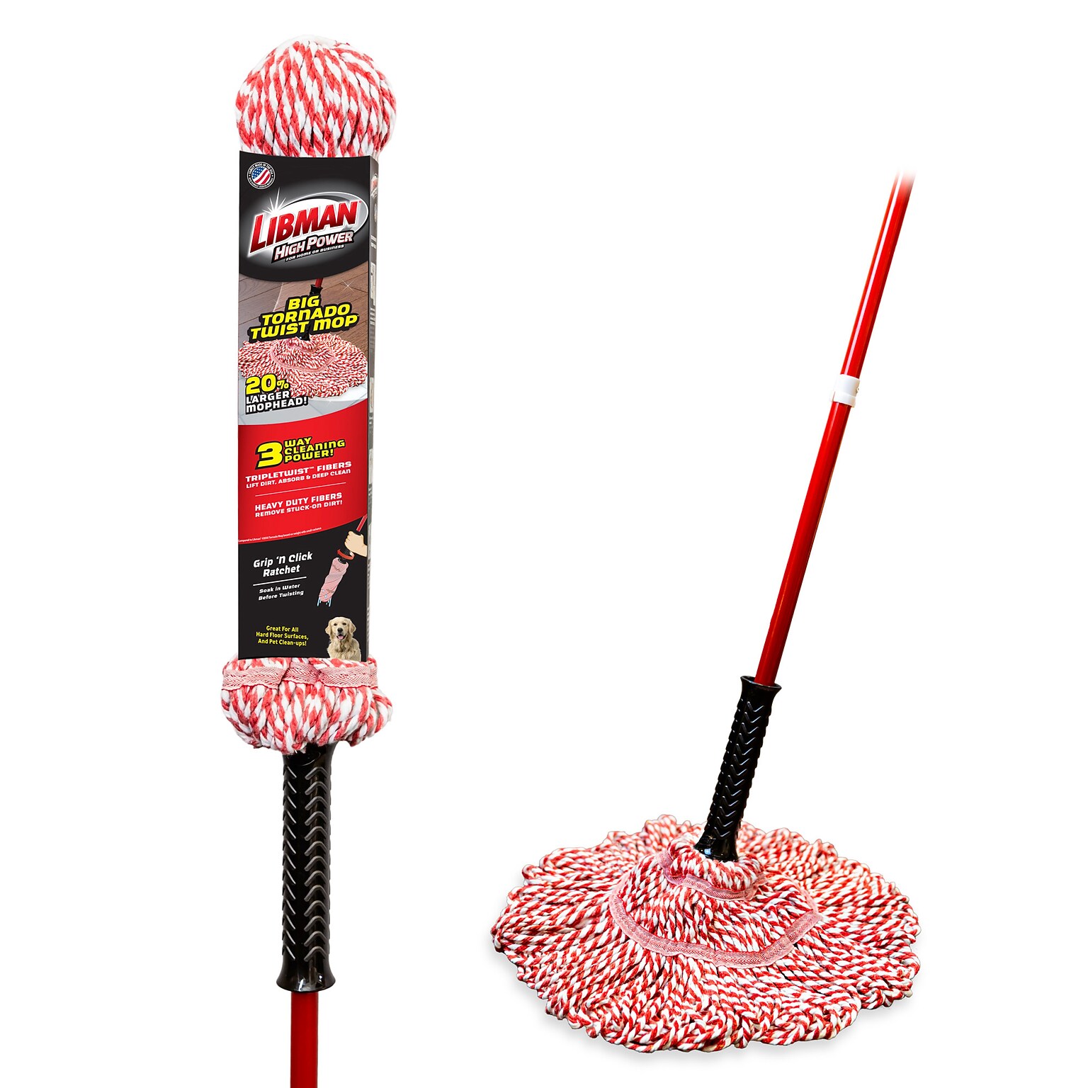 Libman Big Tornado Mop, Multicolor, 4/Carton (0988004)