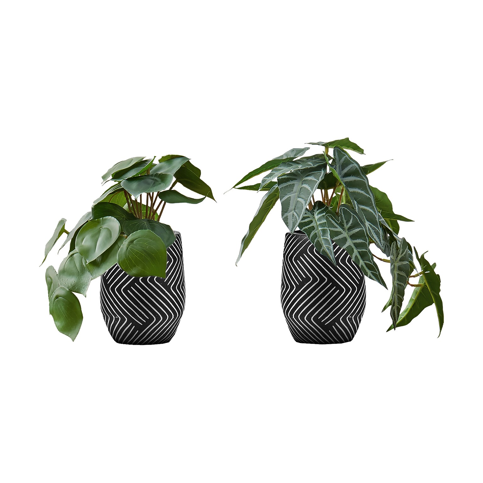 Monarch Specialties Inc. 8 Artificial Alocasia Plant in Pot, 2/Set (I 9559)