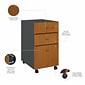 Bush Business Furniture Cubix 3-Drawer Mobile Vertical File Cabinet, Letter/Legal Size, Natural Cherry/Slate (WC57453PSU)