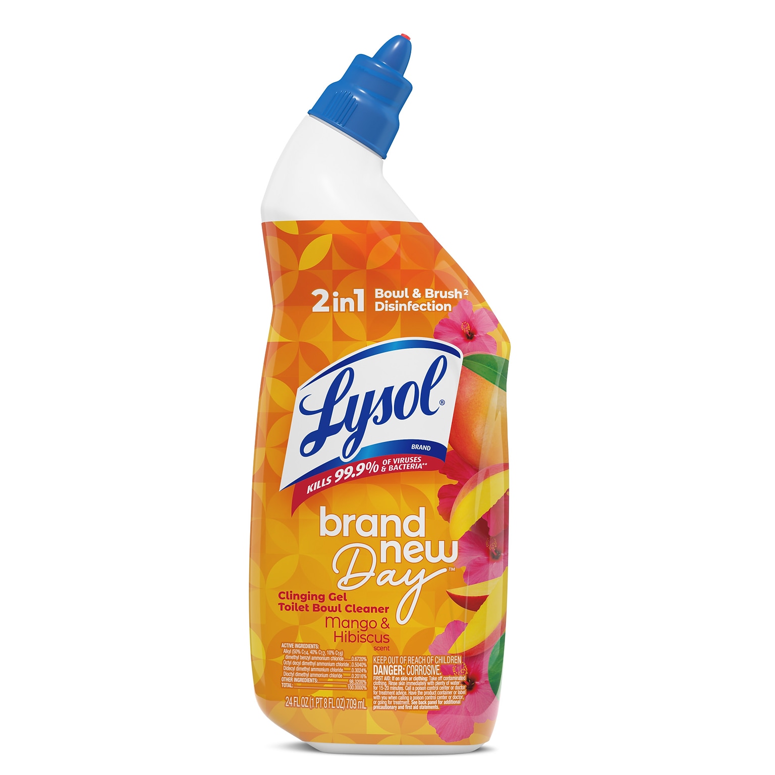 Lysol Brand New Day Disinfecting Toilet Bowl Cleaner, Mango & Hibiscus Scent, 24 oz. (19200-98390)