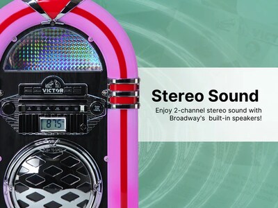 Victor Bluetooth CD Jukebox Speaker with FM Radio, Mahogany (VDTJ-1550-MH)