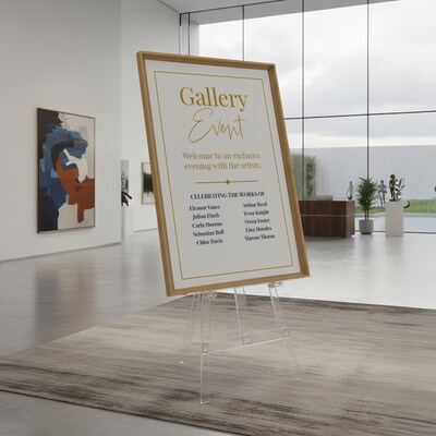 Excello Brands Easel Stand, 56, Clear Acrylic (EB-ACRYL-ESL-CL56)