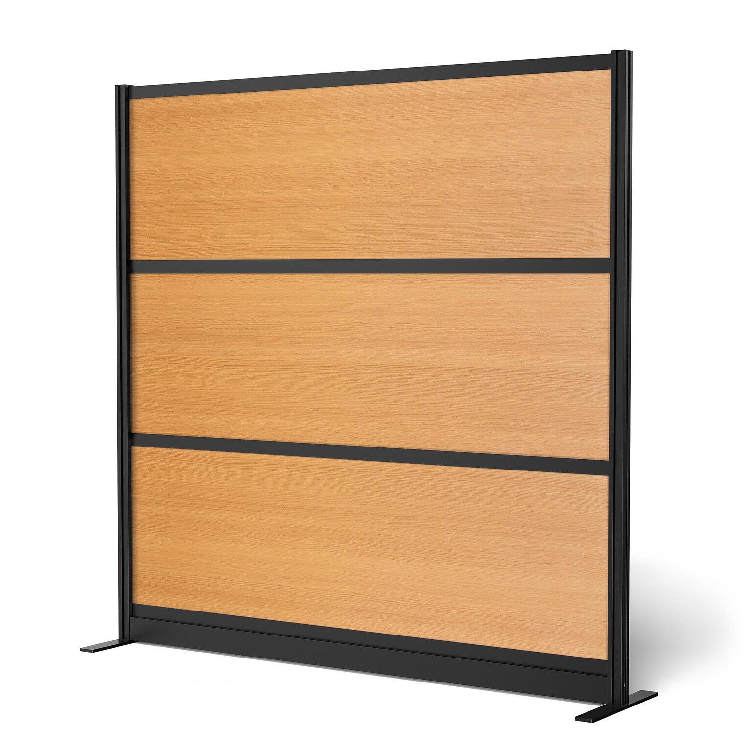 Luxor Beechwood 3-Panel Room Divider, 70H x 70W, Beech Grain (PPWL014)