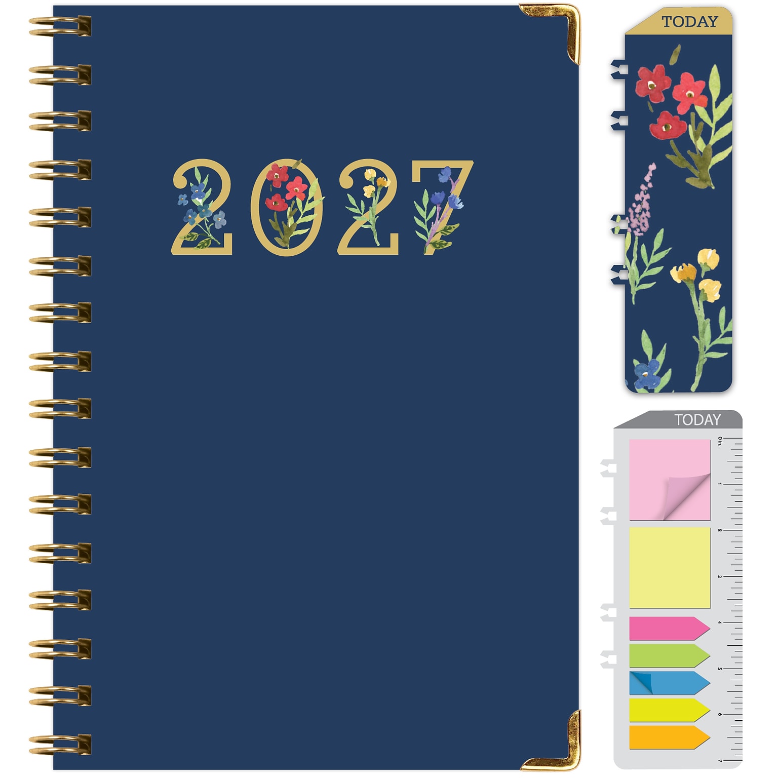 2027 Excello Brands 6 x 8 Weekly & Monthly Standard Planner, Paperboard Cover, Navy (FSHN-CY27-58-85)