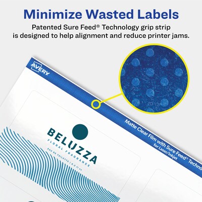 Avery Laser/Inkjet Rectangle Multipurpose Labels, 2" x 3-1/2", Clear, 80/Pack (94238)