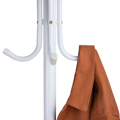 Mind Reader 69" x 18" Coat Rack, White, Metal (COATRACK11-WHT)