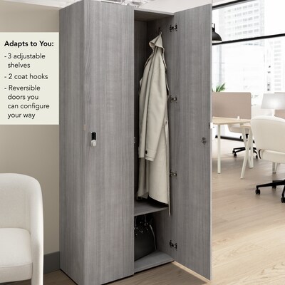 Bush Business Furniture Assure 72"H Single Tier Platinum Gray Storage Lockers (AUS230PGK)
