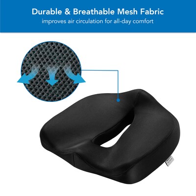 Mount-It! Ergo Collection Premium Memory Foam Seat Cushion, Black (MI-1103)