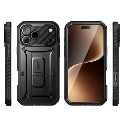 SUPCASE Unicorn Beetle Pro Case for iPhone 17 Pro, Shock Absorbing, Black (SUP-iPhone2025Pro-UBPro-SP-Black)