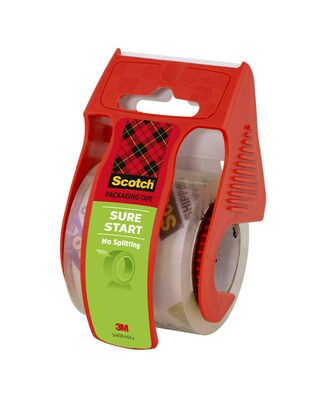 Scotch® Sure Start Shipping Packing Tape with Dispenser, 1.88 x 22.2 yds., Clear (145)