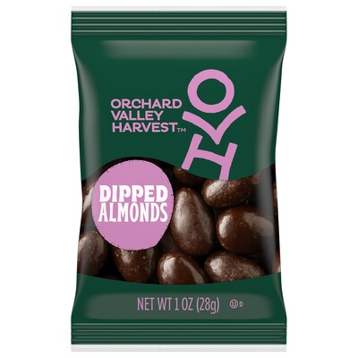 Orchard Valley Harvest Dark Chocolate Covered Almonds, 8 oz., 8 Bags/Pack (JOH36537)
