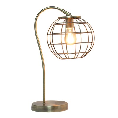 Lalia Home Studio Loft Arched Metal Cage 20 LED Table Lamp, Antique Brass (LHT-5061-AB)