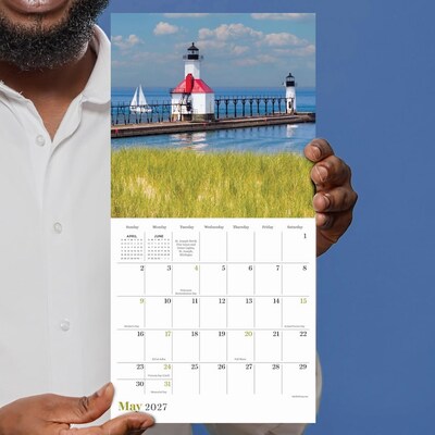 2027 TF Publishing Lighthouses 7" x 7" Monthly Wall Calendar, Multicolored (27-2003)