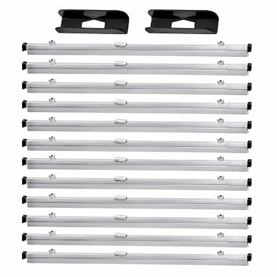 AdirOffice Hanging Clamp Document Holder, 18, Horizontal, Silver Aluminum, 12/Pack (ADI6016--2)