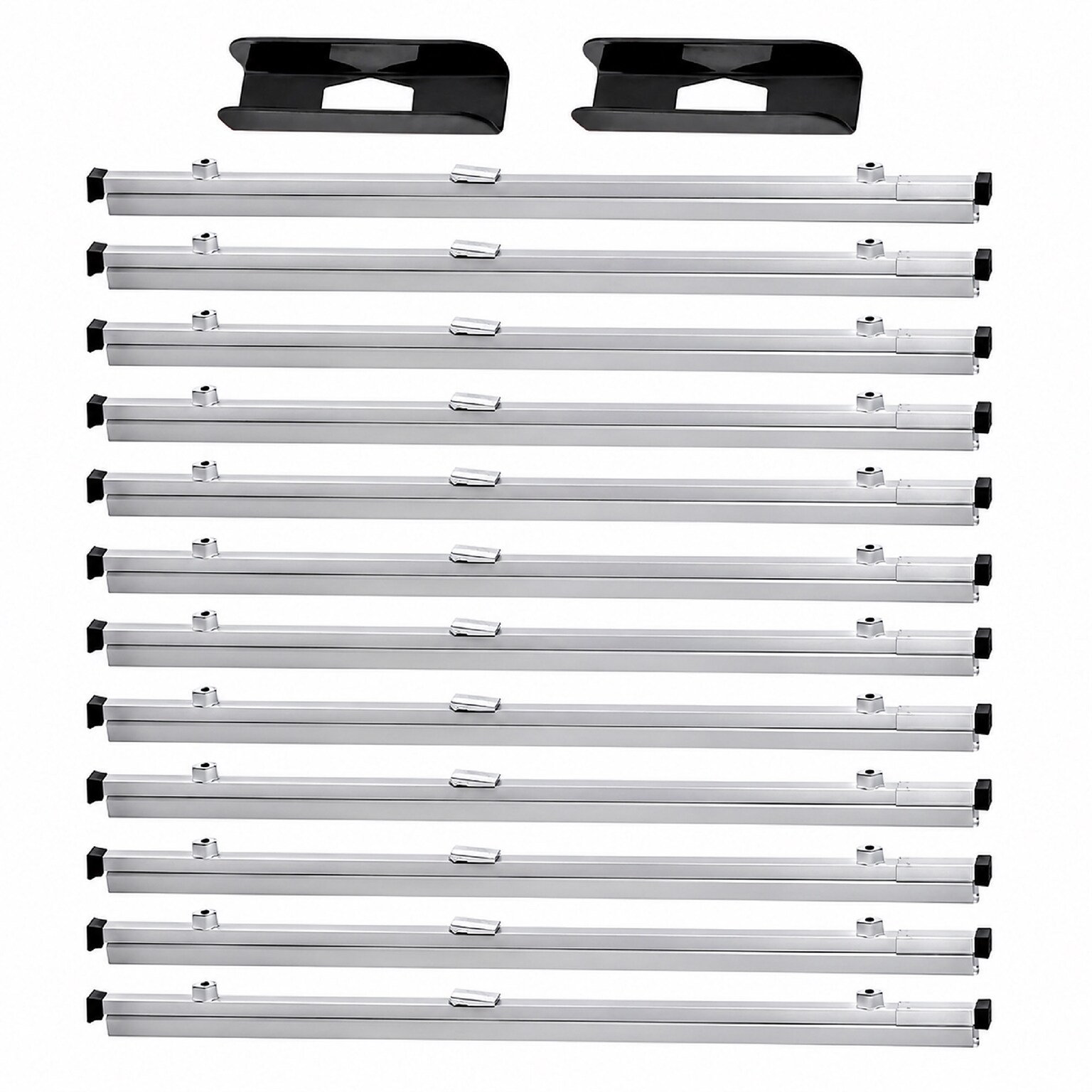 AdirOffice Hanging Clamp Document Holder, 18, Horizontal, Silver Aluminum, 12/Pack (ADI6016--2)