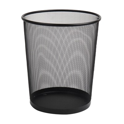 Mind Reader Metal Mesh Trash Can Without Lid, 4.4 Gallon, Black, 2/Pack (2CIRGA-BLK)
