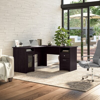 Bush Furniture Cabot 60"W L Shaped Computer Desk with Storage, Espresso Oak (WC31830K)