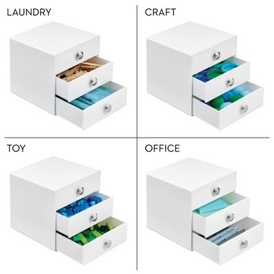 InterDesign Original Plastic 3-Drawer Organizer, White (35301)