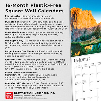2026 BrownTrout Oregon Wild & Scenic 12" x 12" Monthly Wall Calendar (9798330705009)