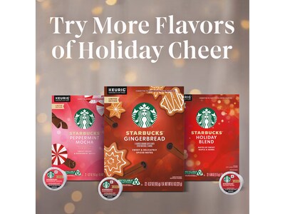 Starbucks Peppermint Mocha Coffee Keurig K-Cup Pods, Light Roast, 22/Box (12437832)