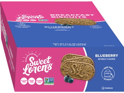 Sweet Loren's Gluten Free Blueberry Breakfast Biscuits, 1.6 oz., 8 Packs/Box (27225)