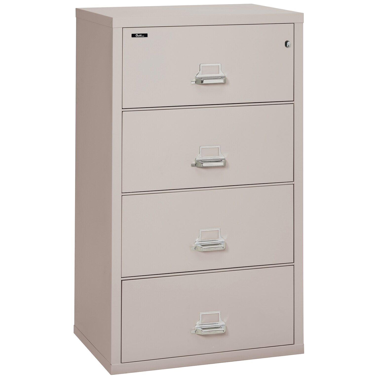 Quill Brand® 31 4-Drawer Fire Resistant Lateral File Cabinet with Lock, Letter/Legal, Platinum (Q431LATPL)