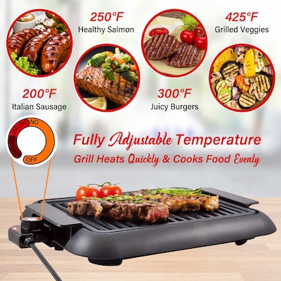 Brentwood 1,200-Watt Smokeless Portable Grill, Black (TS-643BK)
