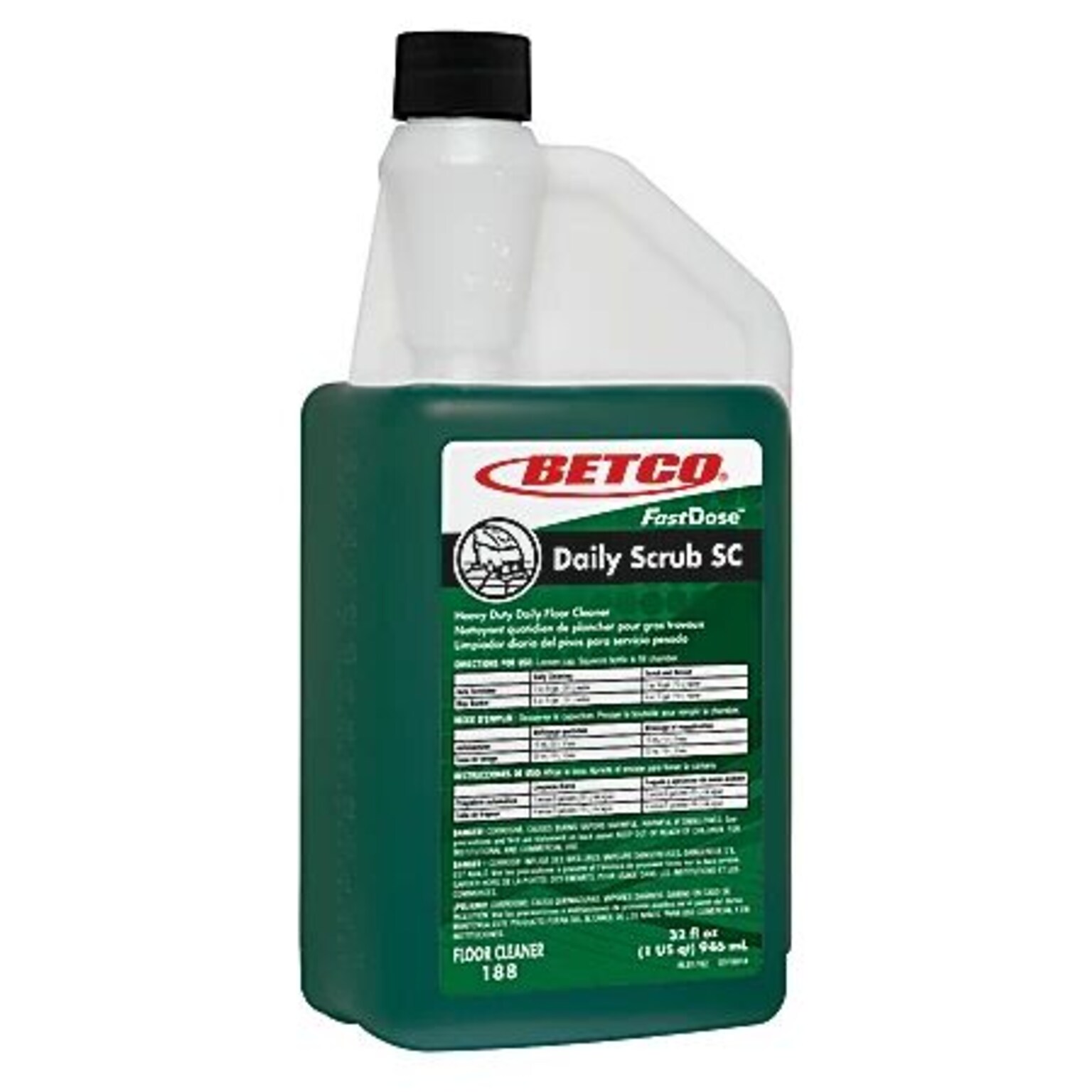 Betco Daily Scrub SC Floor Cleaner, 32 oz., 6/Carton (1884800)
