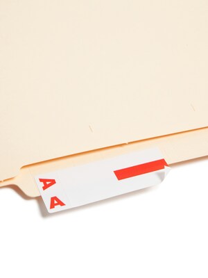 Alphabetical Character Labels, A And N, Red, 100/Pk