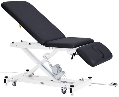 Viva Comfort XRO 3-Section Electric Height and Back Adjustable Exam Table, 600 lb Capacity, Black (ADI903-21-BLK-MK)