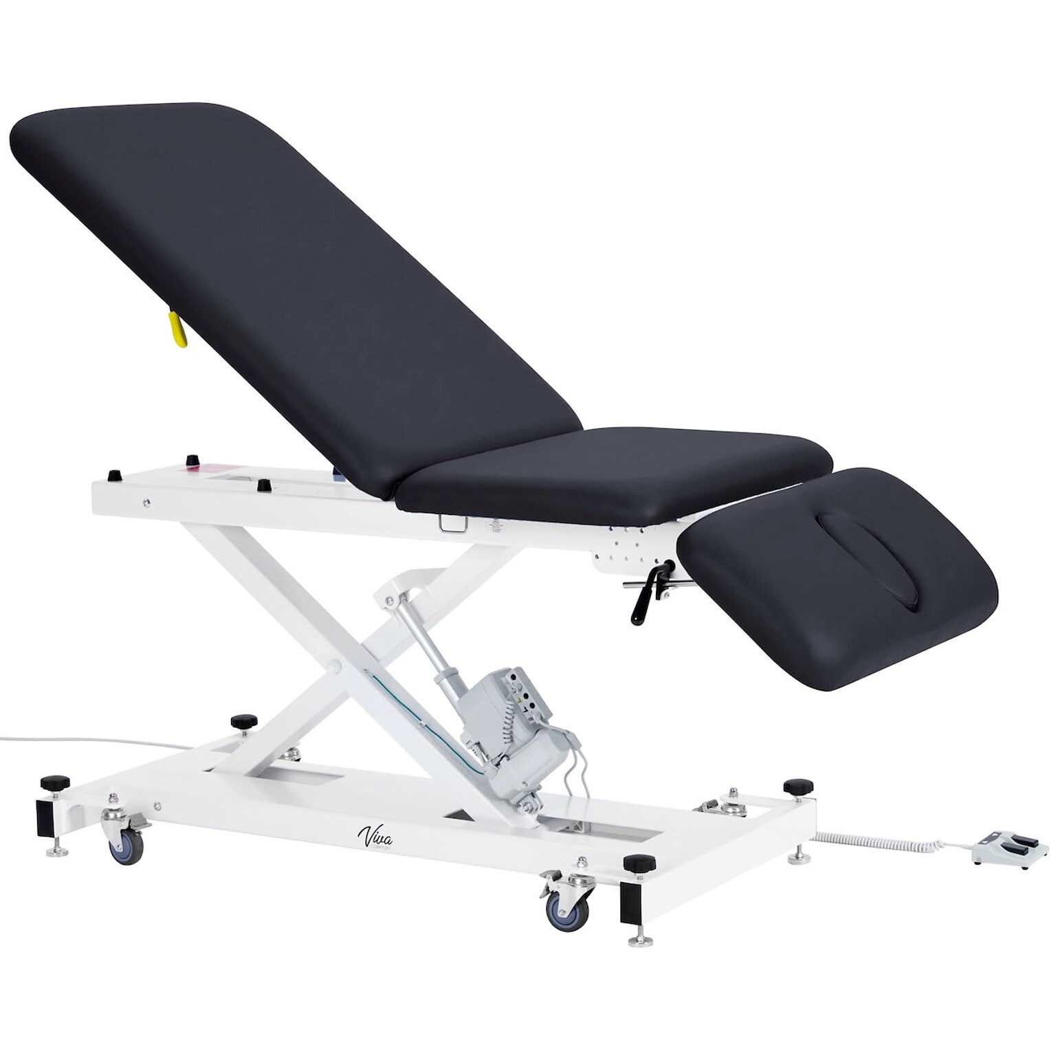 Viva Comfort XRO 3-Section Electric Height and Back Adjustable Exam Table, 600 lb Capacity, Black (ADI903-21-BLK-MK)