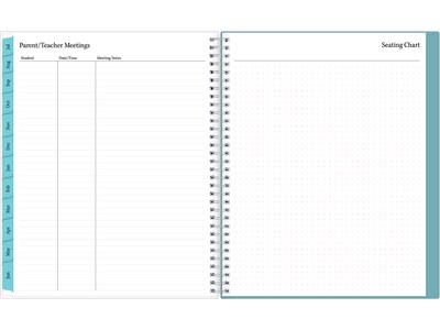 2023-2024 Blue Sky Dots 8.5" x 11" Academic Weekly & Monthly Teacher Planner, Plastic Cover, Multicolor (100330-A24)