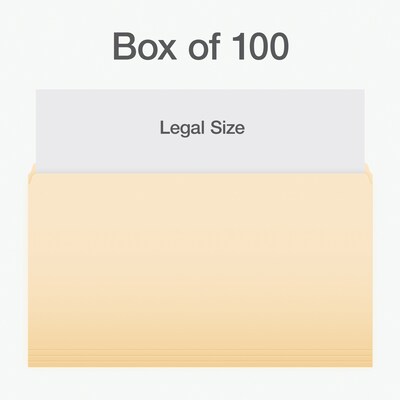 Pendaflex Heavy Duty File Folder, Straight Cut, Legal Size, Manila, 100/Box (1007057)