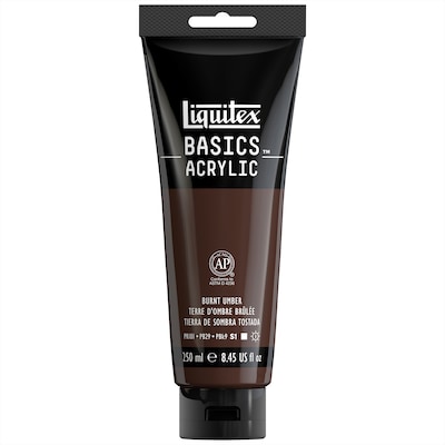 Liquitex BASICS Acrylic Paint Tube, Burnt Umber, 250 mL (LIQ4385128)