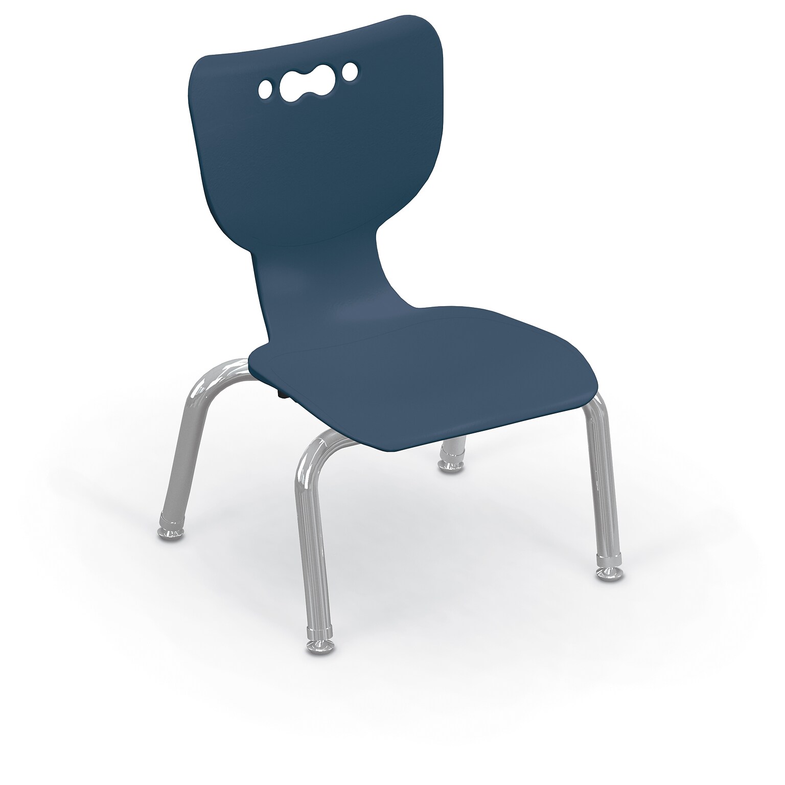 MooreCo 10 Hierarchy Student Chair with 4 Legs, Navy/Chrome Base (703673561785)