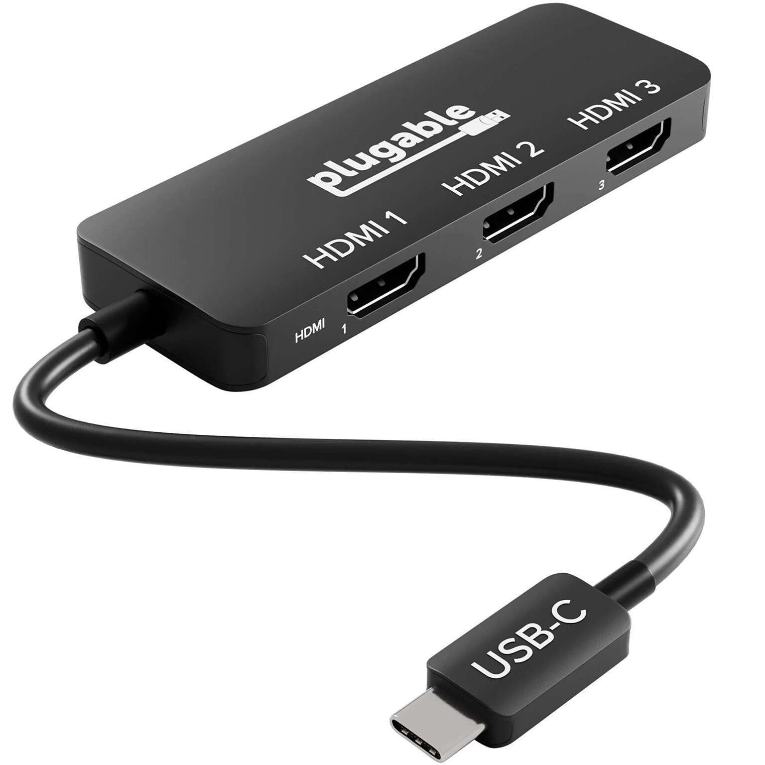 Plugable MSTH3 USB-C to HDMI Multi-Display Adapter, Male to Female, Black (USBC-MSTH3)