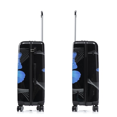 InUSA 28" Hardside Butterfly Suitcase, 4-Wheeled Spinner, TSA Checkpoint Friendly, Black Butterfly (IUAPC00L-BBU)